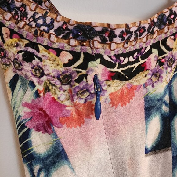 Camilla Short Dress With Tie Front Shibori Shores Size Small - Picture 11 of 12